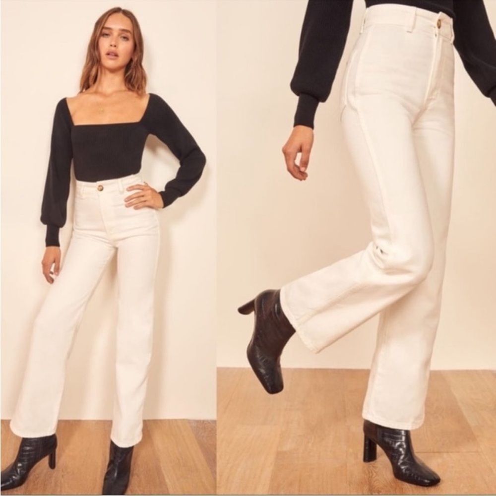 NWT Reformation High Waisted Marine Jean in White Size 27 - Picture 4 of 12